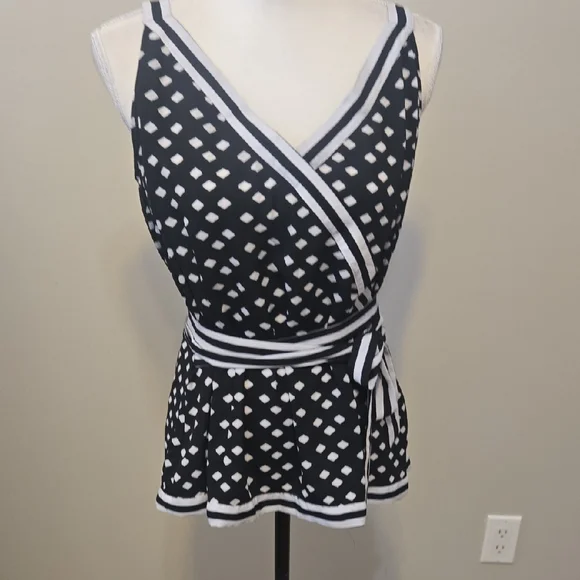 INC International Concepts Blue Wrap Tank Top - Picture 1 of 5